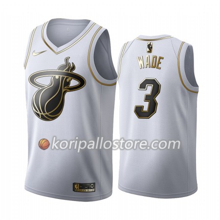 Miami Heat Dwyane Wade 3 Nike 2019-2020 Valkoinen Golden Edition Miesten Pelipaidat Swingman 
